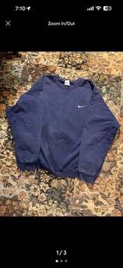 Vintage 90s Nike Small Swoosh Navy Blue Crewneck Sweatshirt XL